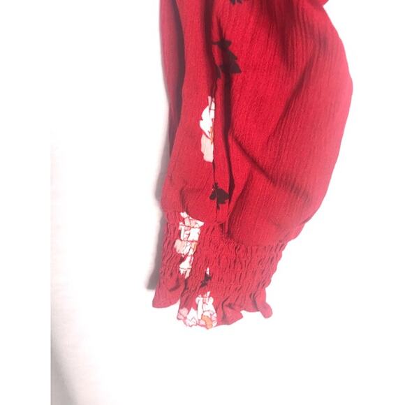 A14). American Rag Floral V-Neck Long Sleeves Blouse size Small - Picture 6 of 9